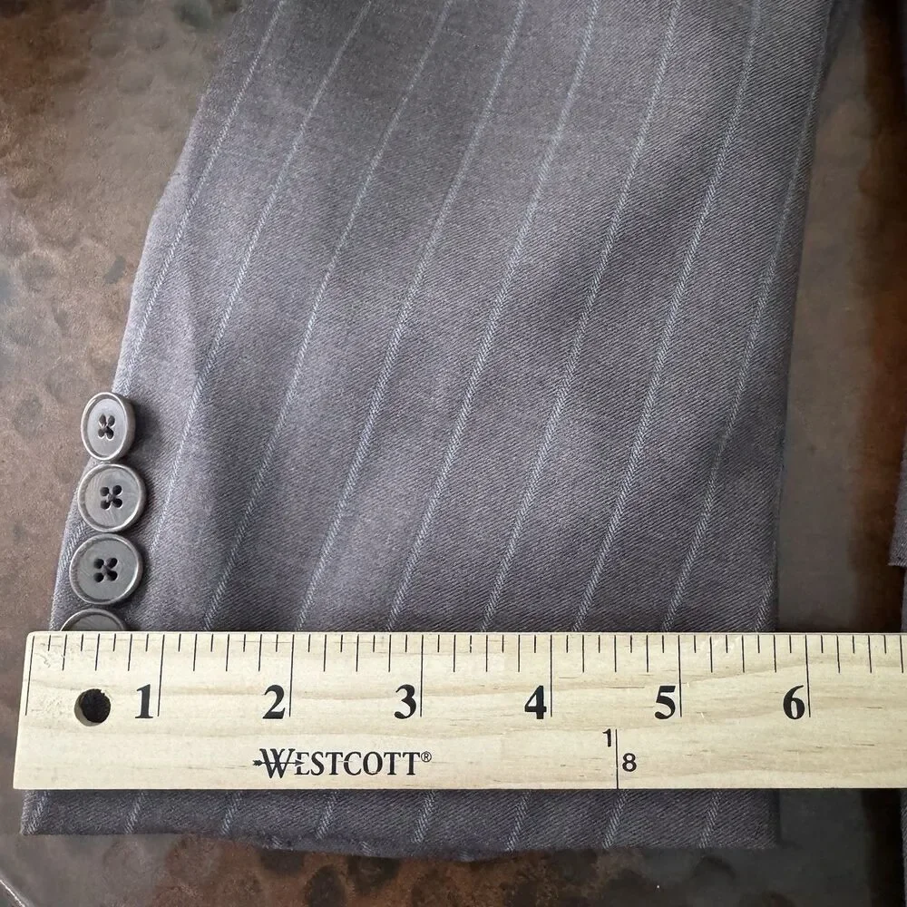 Ermenegildo Zegna Mila Fit Blazer Men 46R/60R Brown Pinstripe Wool Sport Coat